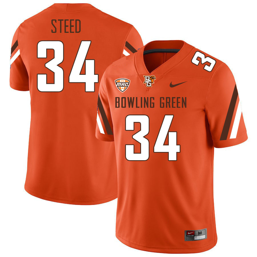 Bowling Green State Falcons #34 Tyron Steed College Football Jerseys Stitched-Orange